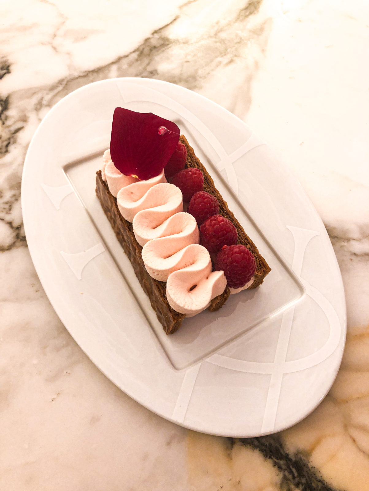 European dessert / French pastry "Mille Feuille Ispahan"